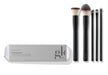 A collection of five high-performance, vegan makeup brushes displayed alongside their packaging which reads 'hero brush set'. The brushes are designed for various makeup applications including powder, concealer, foundation, eyeshadow, and eyeliner.